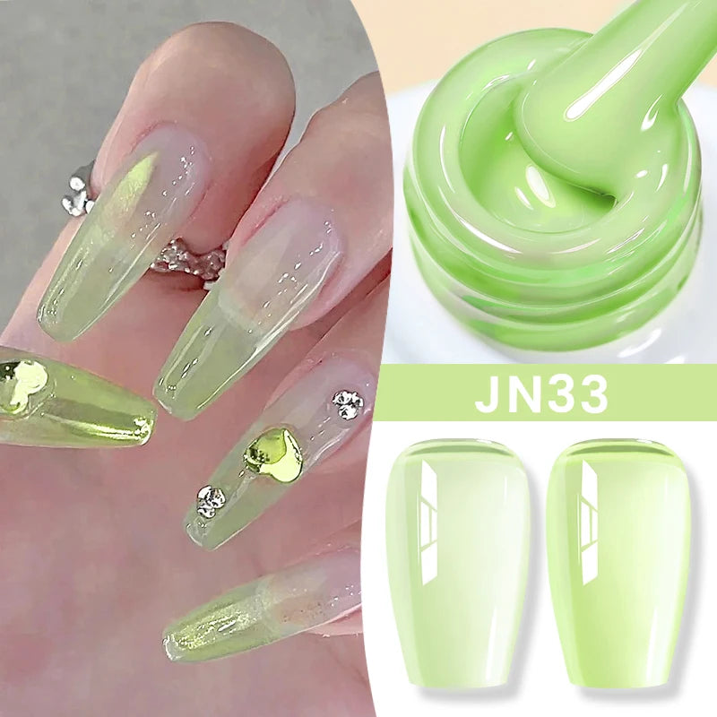 10ml Jelly Nude Gel Nail Polish Autumn Amber Semi Transparent Manicure Soak off UV LED Nails Gel Varnish