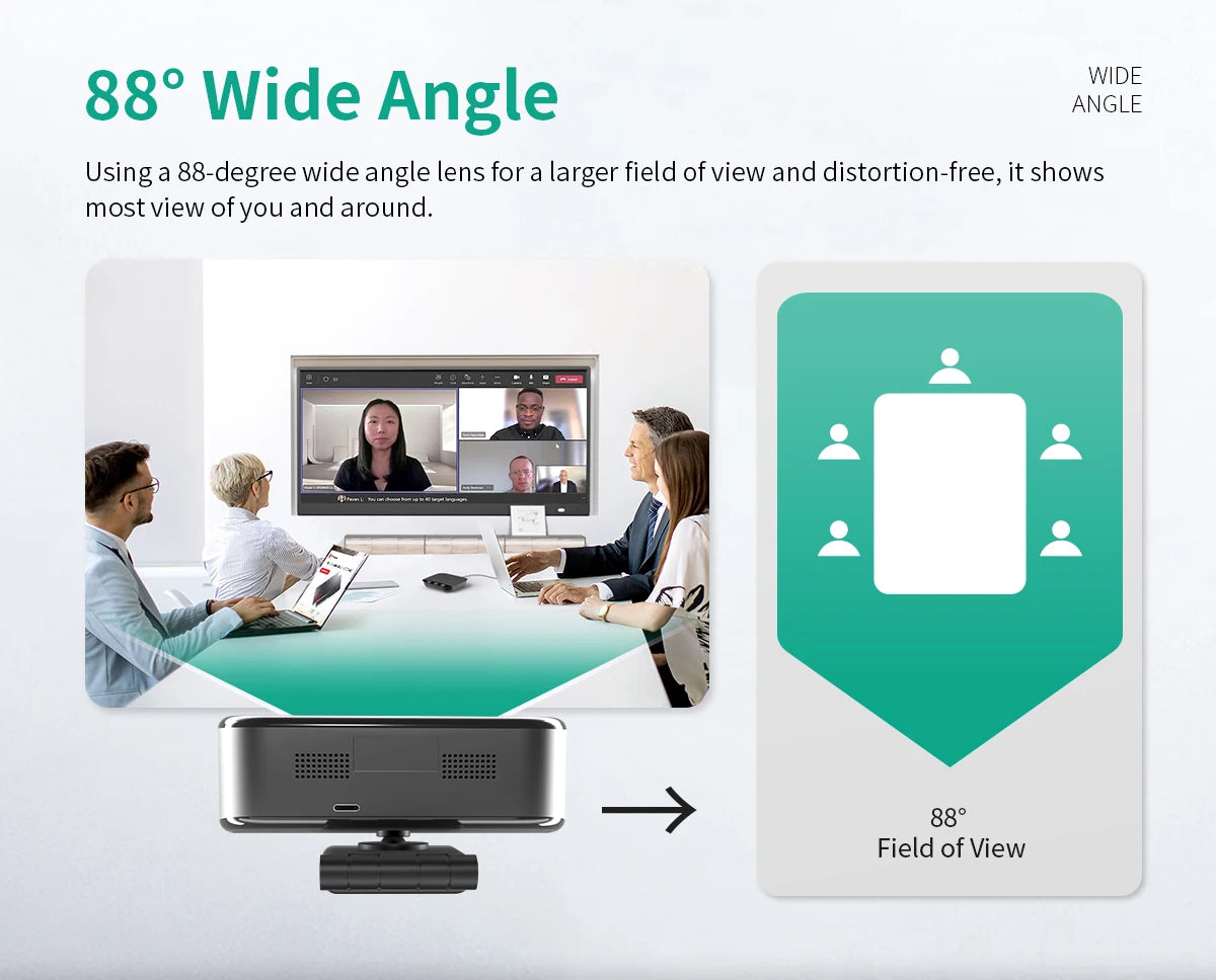 4K UHD Webcam 10X Zoom Web Cam for Pc 13MP Autofocus USB Camera with Microphone for Laptop Online Teaching Video Conference