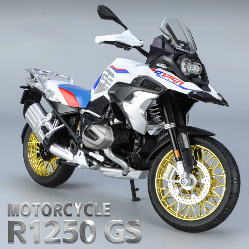 1:9 R1250GS ADV Alloy Die Cast Motorcycle Model Toy Vehicle Collection Sound and Light Off Road Autocycle Toys Car