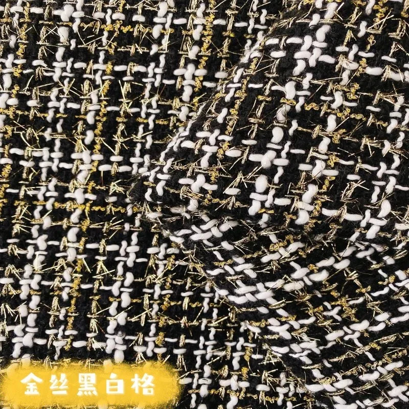 0.5M/1M/2M/3M High Quality fiber plaid woven tweed fabric for garment DIY coat clothing sewing quilting Cloth by the meter