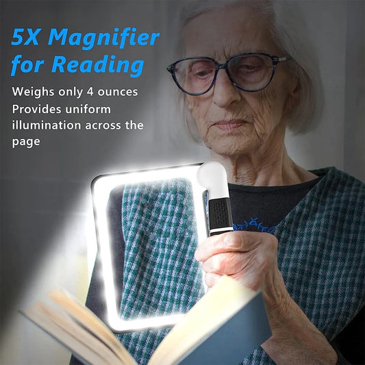 5X LED Handheld Magnifying Glass with 48 Lights Foldable Reading Magnifier