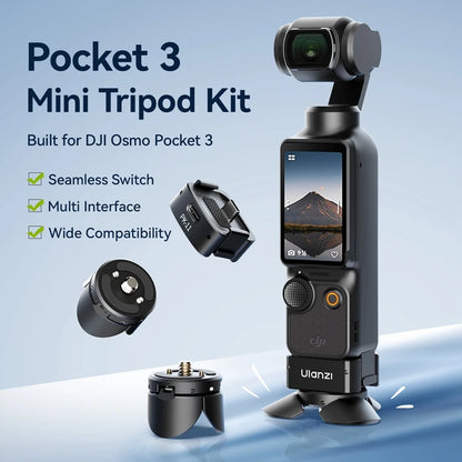 Pocket 3 Mini Tripod Kit Built for DJI Osmo Pocket 3 for Travel Vlog Video Recording