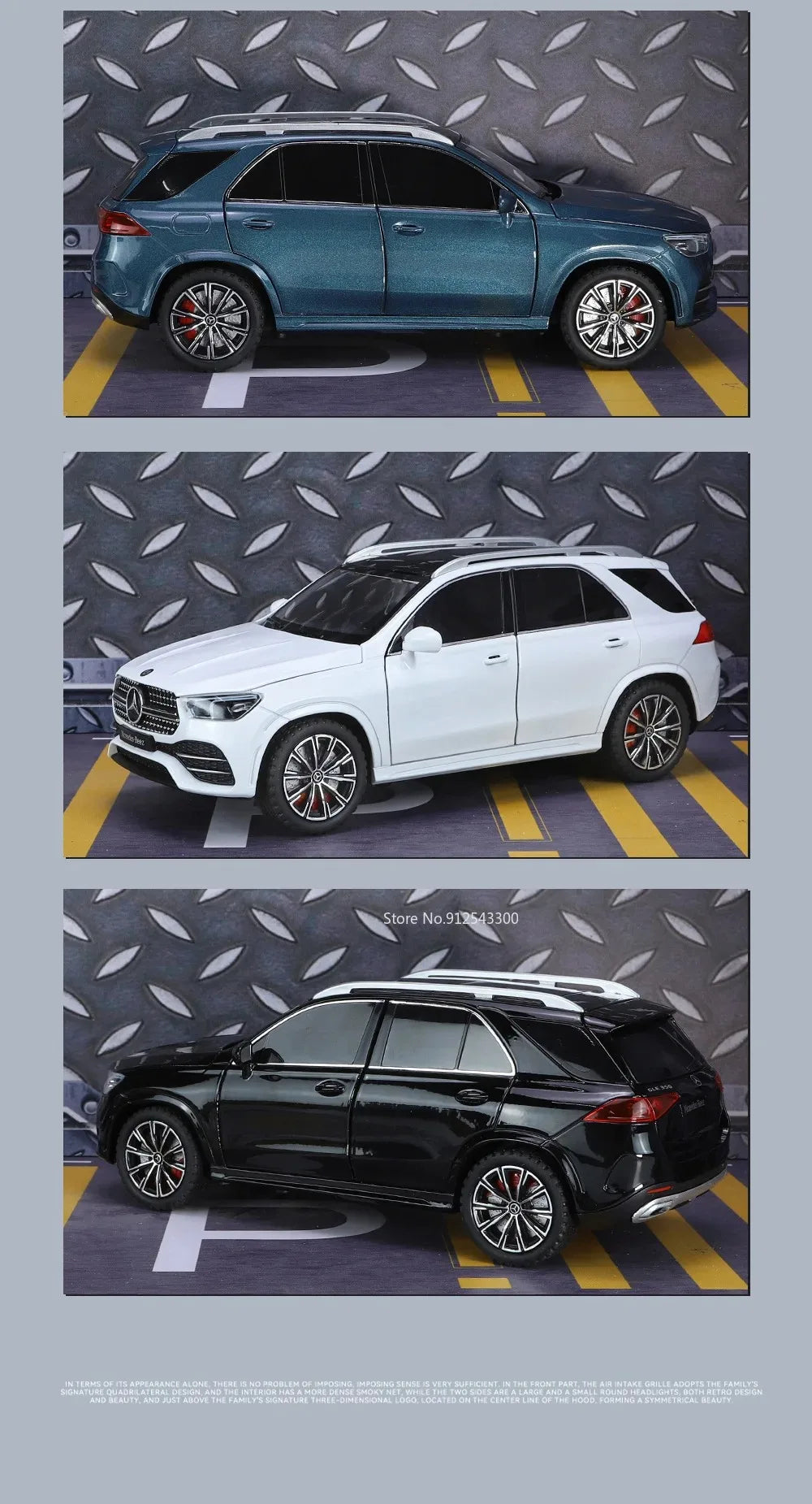 1:24 Scale 300SL GLE350 Toy Sports Car Model Music Light Pull Back Doors Opened Off-road Vehicle Models Ornament Gifts
