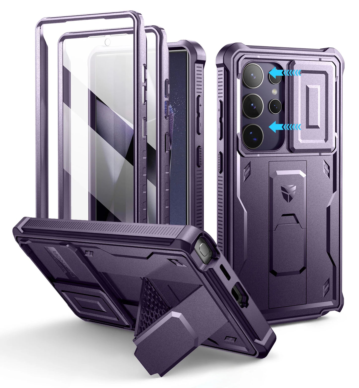 For Samsung Galaxy S24 Ultra 6.8 inch 2024 Case Full Body Rugged Case with Camera Cover & Built-in Screen Protector Kickstand