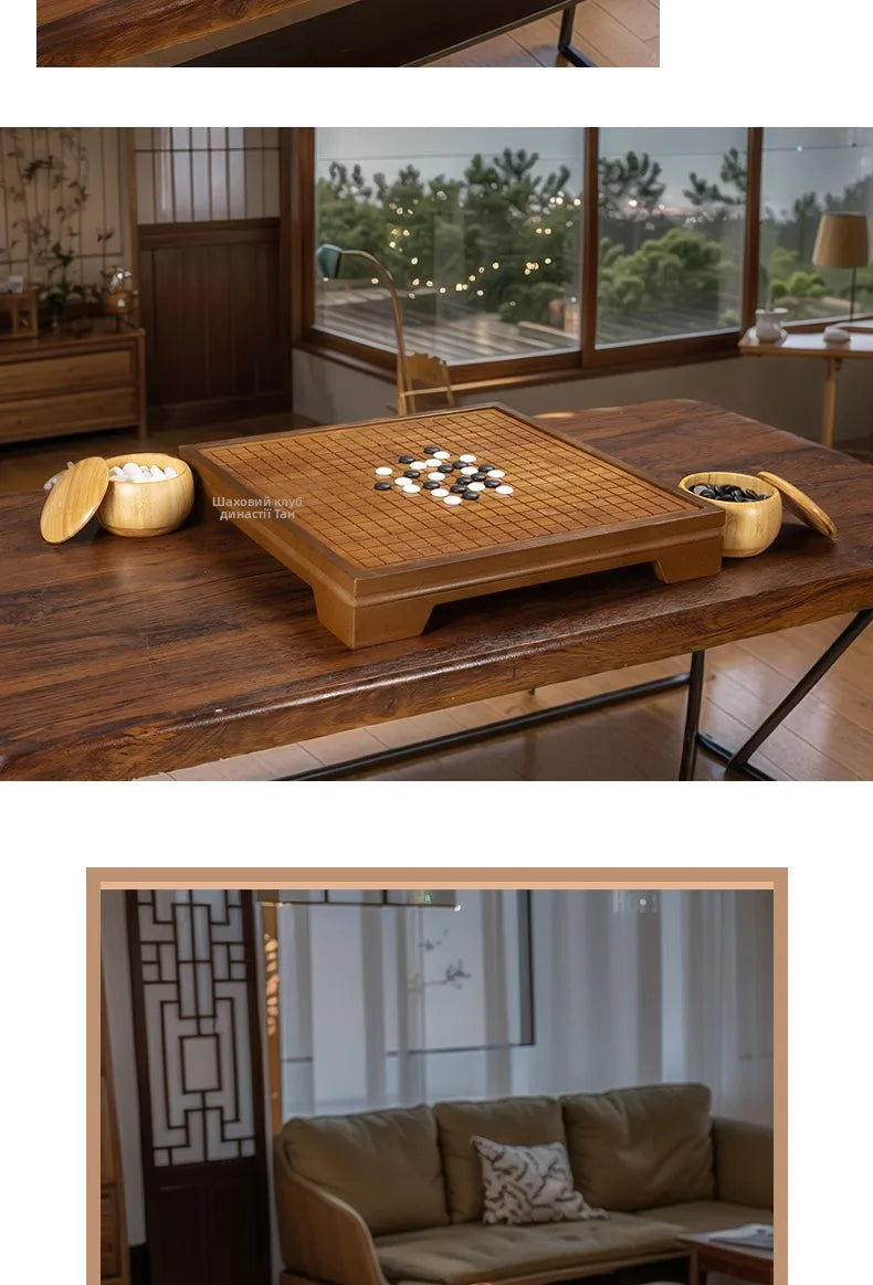 2 in 1 Wooden Chinese Chess & Go Board Game Set