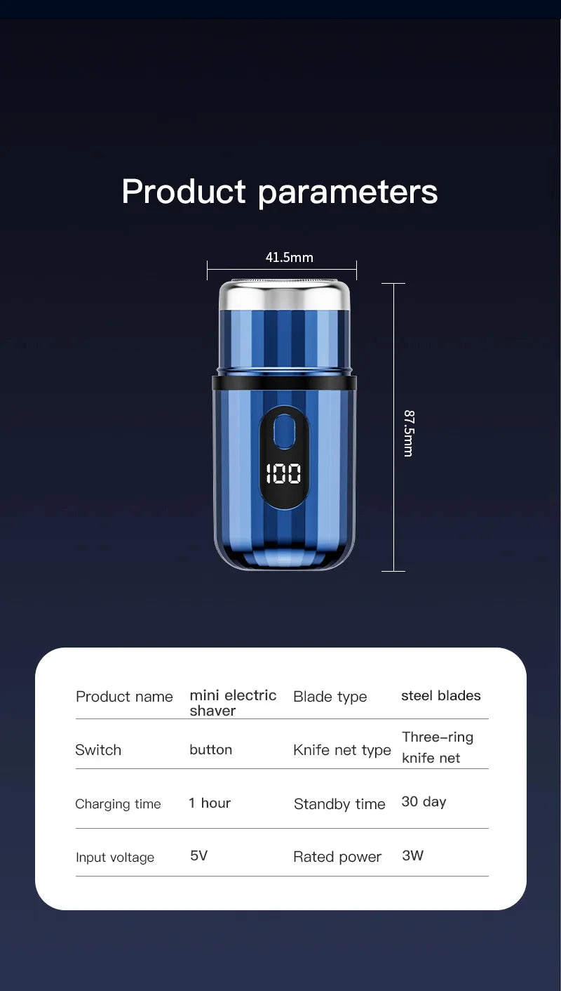 Xiaomi Mini Electric Shaver USB-C Rechargeable Shaver Waterproof Portable Shaver Powerful Travel Home Use Cordless Shaver