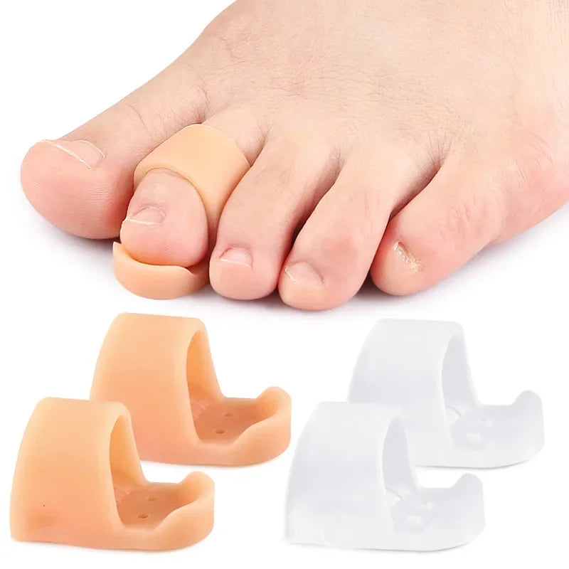 2Pcs Toe Straightener Thumb Valgus Protector Silicone Gel Foot Fingers Toe Separator Bunion Adjuster Feet Pads Relief Foot Pain