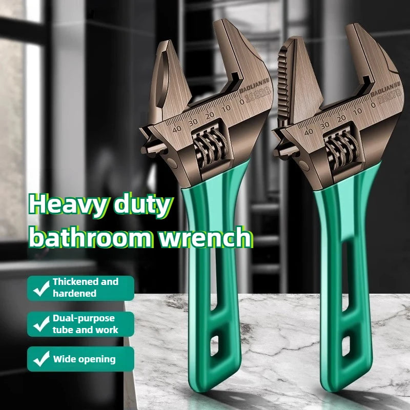 Adjustable Stubby Wrench Wide Opening Alloy Steel Forged Wrench With Short Handle Spanner Tools For Home Garage Workshop