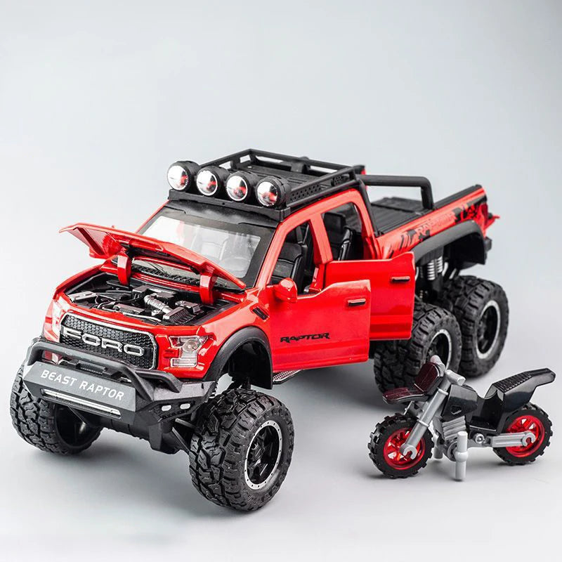 1:28 F150 Off Road Pickup Truck Alloy Diecast Model Car High Simulation Collections Home Trendy Toy Birthday Gift For Friend Boy