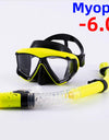 Optical Myopia Snorkel Set Diving Mask Nearsighted Swimming Goggles Short Sighted Panoramic Wide View Adults Youth -1.0To-6.0