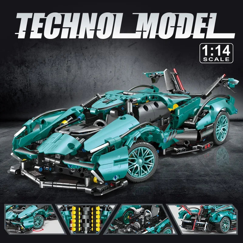 1148Pcs Building Block V12 Super Car Technical Blocks Brick Motor Power Drive Radio RC Car Technic vehicles Puzzle Toys  Adul