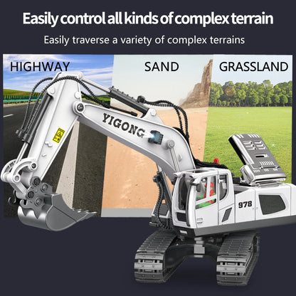 11CH RC Excavator 1:20 Remote Control Truck 2.4G RC Crawler Engineering Vehicle Excavator Truck Radio Control Toys Gifts