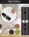 LED High Quality Automatic Operation Rechargeable Mill Electric Salt and Pepper Grinder Set with Charging Base