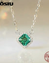 Moissanite Pendant Necklace Square Cut Natural Green Color 0.6CT 925 Steling Silver Engagement Necklaces