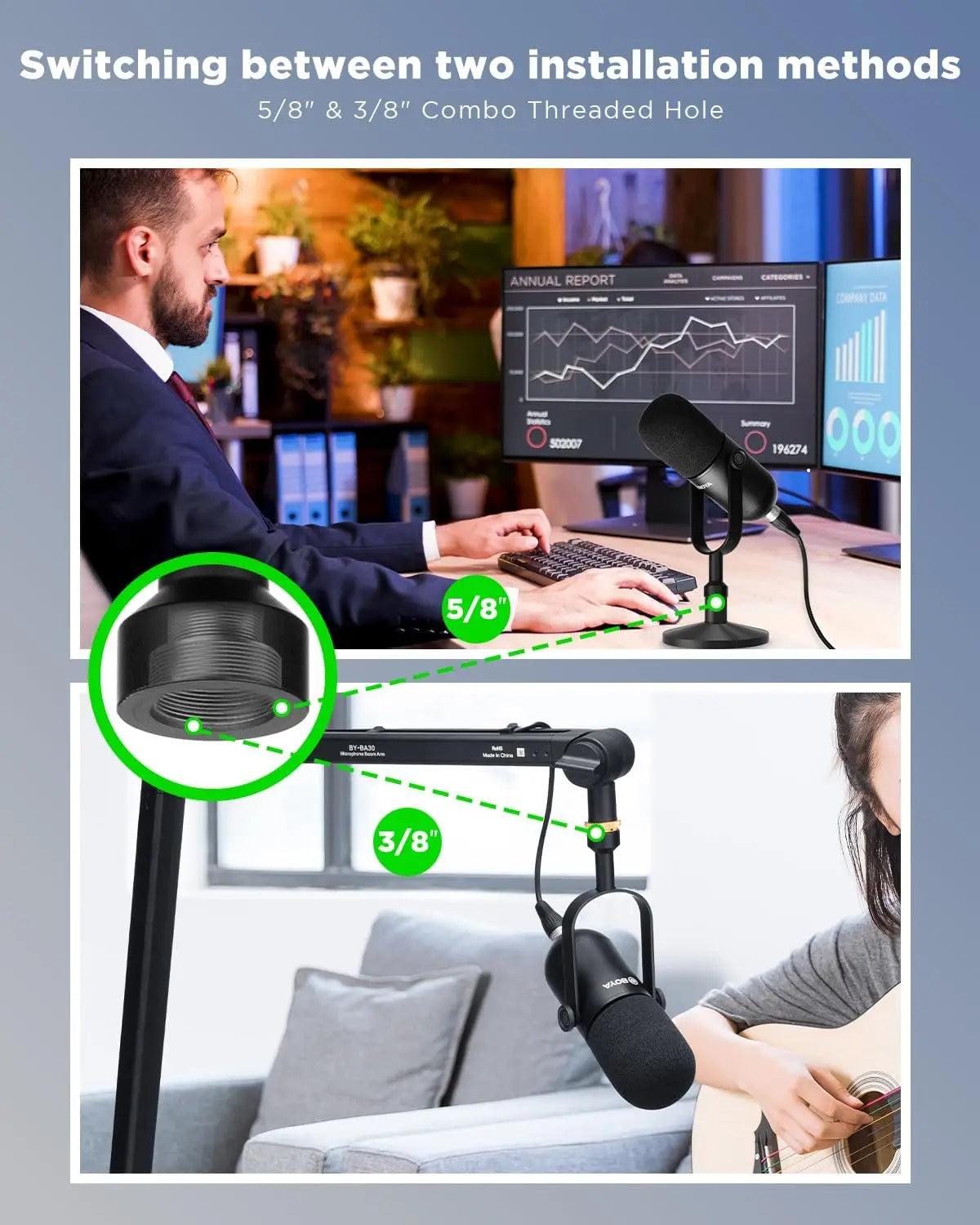 BY-DM500 Studio Gaming Microphone for Streaming Live Vocals Youtube Recording Blogging Podcasting XLR Dynamic Microphone