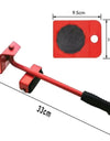 5Pcs/set Furniture Mover Tool Set Heavy Stuffs Moving Roller with Bar Furniture Mover Lifter with Wheel Professional Moving Tool