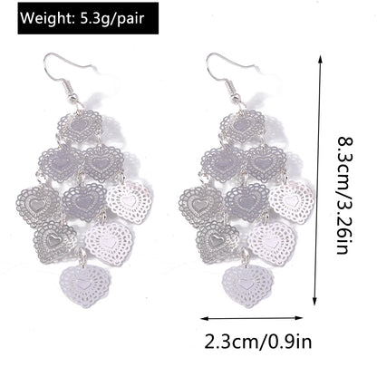 Retro Bright Silver Color Leaf Butterfly Peacock Earrings Tassel Dangle Earrings Jewelry