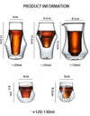 120/250/335ml Double-layer Glass Cup Hanging Ear Espresso Coffee Cup Anti-scalding Milk Brandy Wine Teacup Clear Mug Set