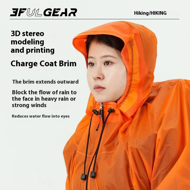 Ultralight Waterproof Zipper Raincoat for Hiking Camping and Travel