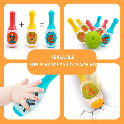 Bowling Set Education Toys For Kids Toddlers Animal Number Learning  Indoor Outdoor Sports Games Toys for Kids Baby Gift