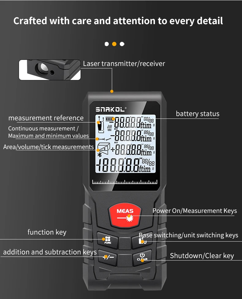 Laser Distance 50M/100M/120M Rangefinder Profesional Meter Laser Range Finder Ruler Test Tool