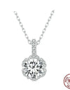 1.0 CT VVS1 D Moissanite Flower Wedding Charm Necklace 925 Sterling silver Round Diamond Cut Moissanite Pendant Necklace