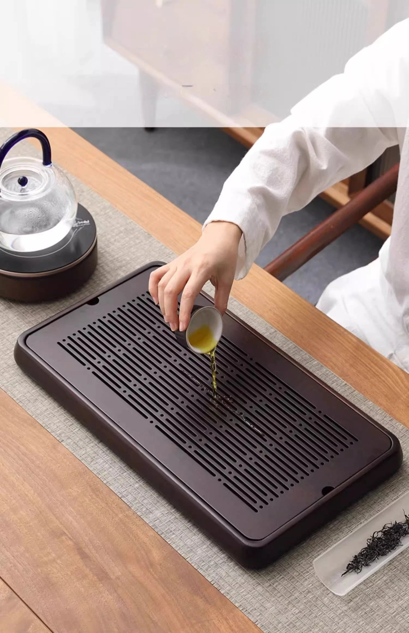 Home And Kitchen Wooden Tray Rectangle Bamboo Tea Tray For Chaban Tea Table Coffee And Tea Tools  Decorative Tray