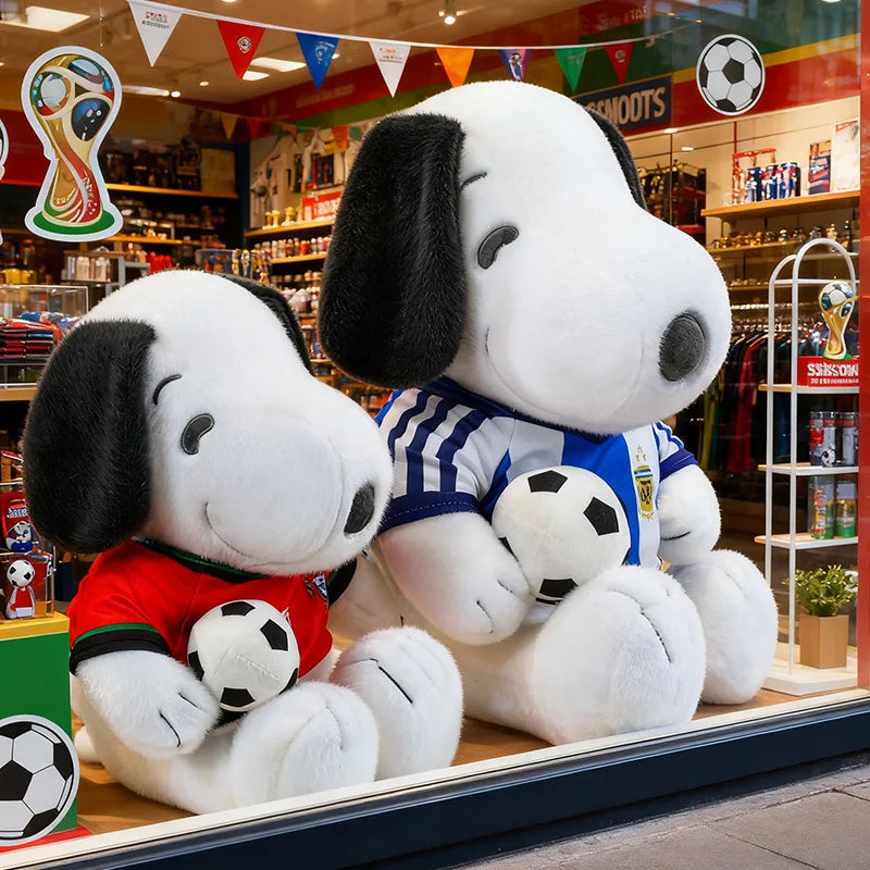 Kawaii Stuffed Doll Snoopy Football Plush Toy Cute Anime Character Stuffed Animal for Kids Birthday Gift and Cartoon Collection
