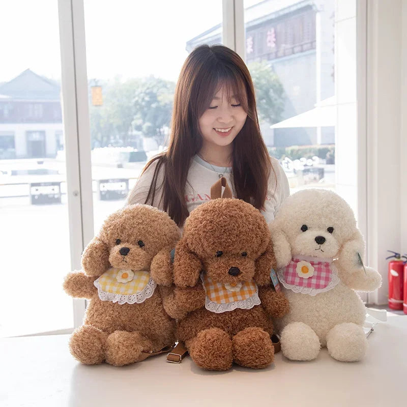 Cute Teddy Dog Plush Backpack Soft Shoulder Bag