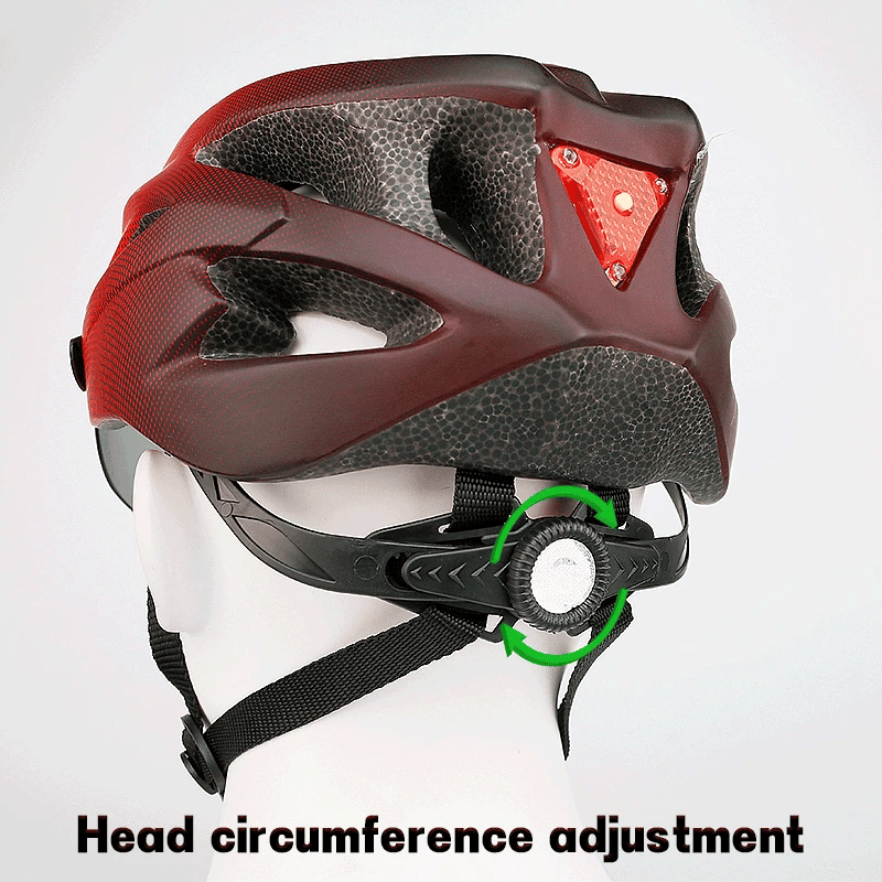 Ultra Lightweight Cycling Helmet With Magnetic Goggles And LED Rear Light