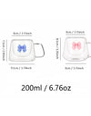 2pcs Bowknot Double Wall Glass Cup Set Coffee Mug Heat-resistant Espresso Cup Thermo Insulated Cup For Cappuccino Tea Drinkware