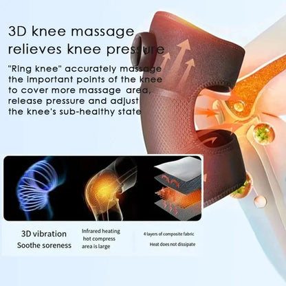 Heating and Vibration Knee Massage Pad Knee Joint Massage Tool Intelligent Button Adjustable Multi Gear Led Display