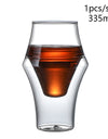 120/250/335ml Double-layer Glass Cup Hanging Ear Espresso Coffee Cup Anti-scalding Milk Brandy Wine Teacup Clear Mug Set