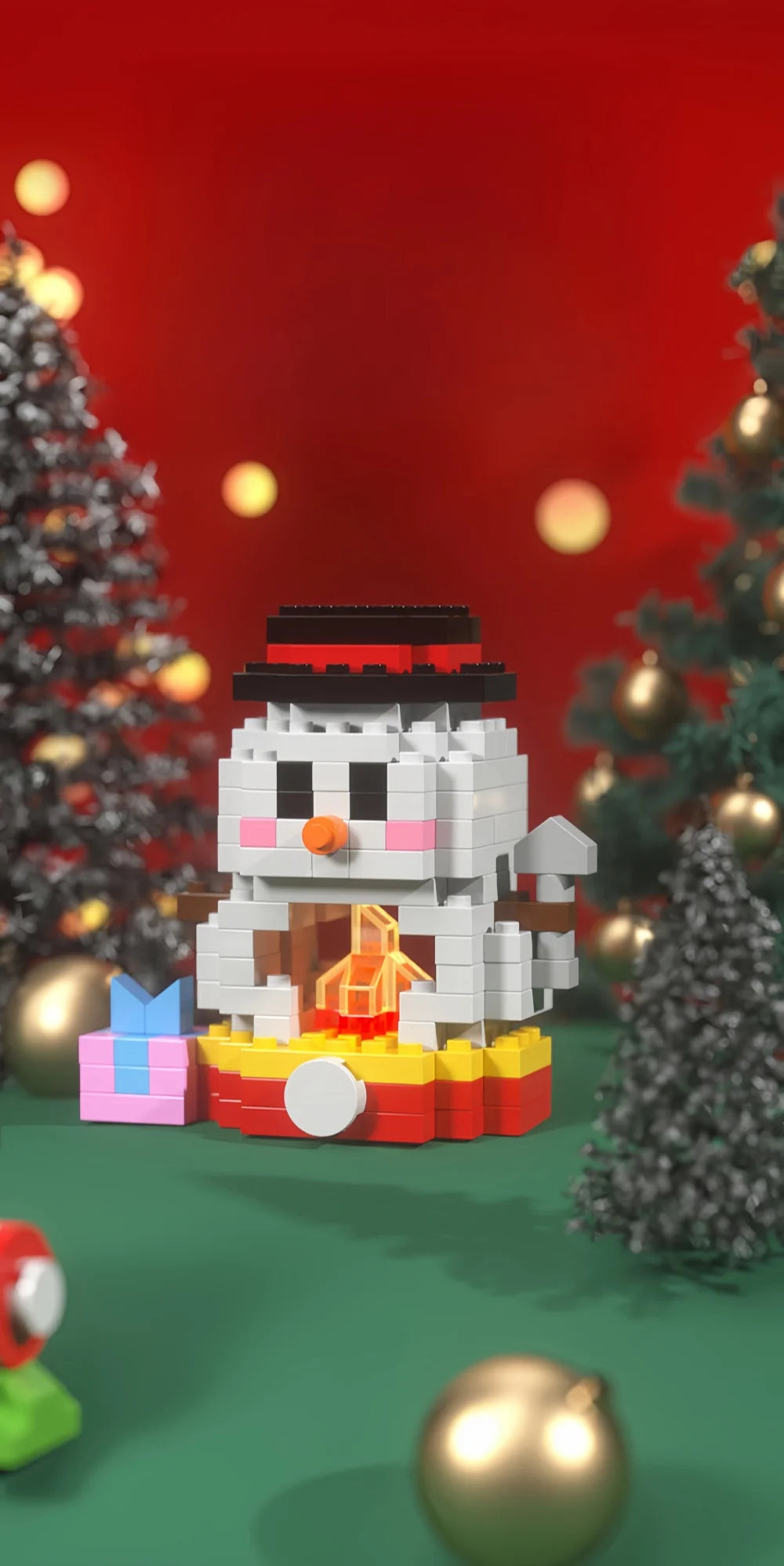 Knew Built Christmas Micro Mini Building Blocks Toys - Santa Claus, Christmas Tree, Reindeer, Snowman Elements - Perfect Gifts