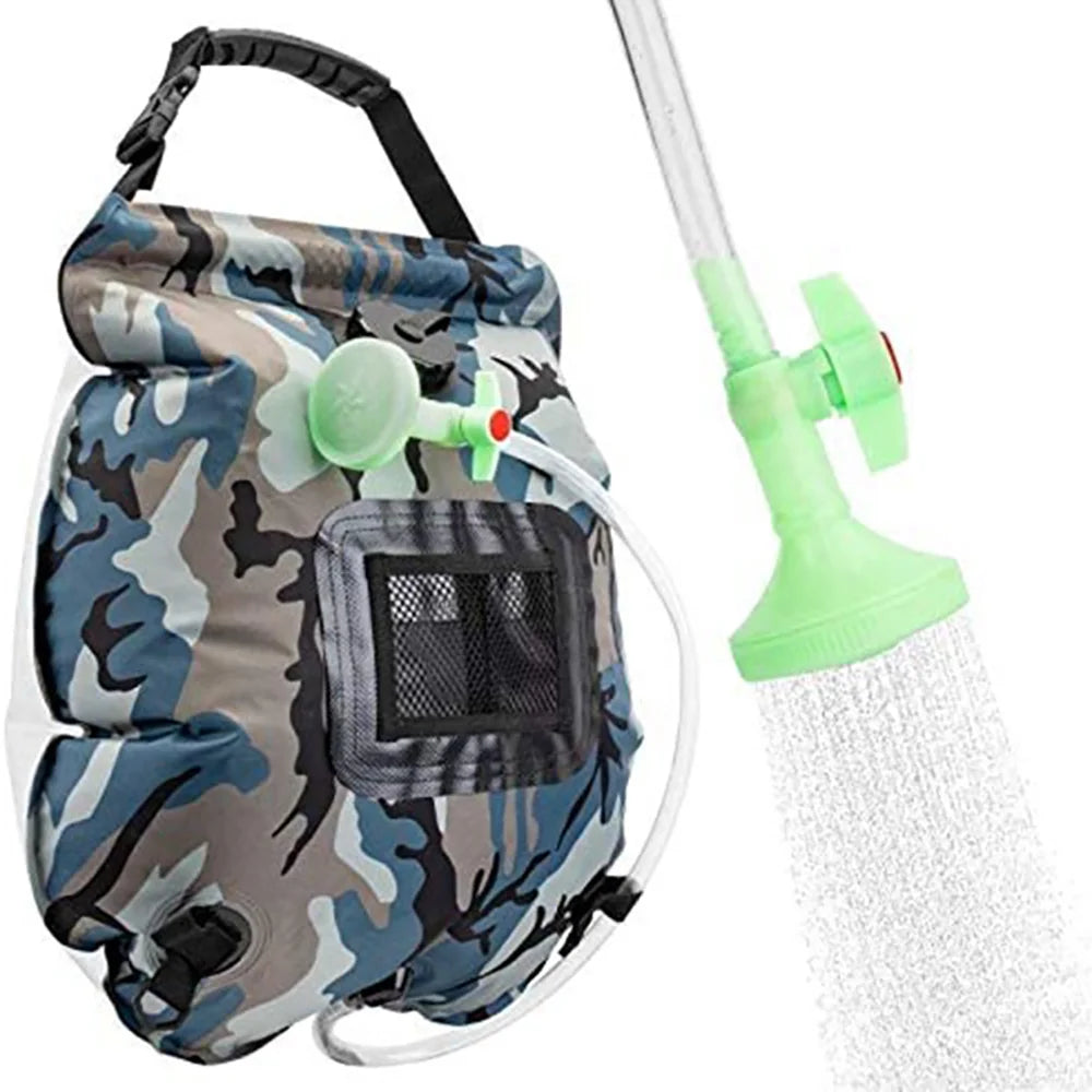 20L Solar Heated Camping Shower Bag with Removable Hose
