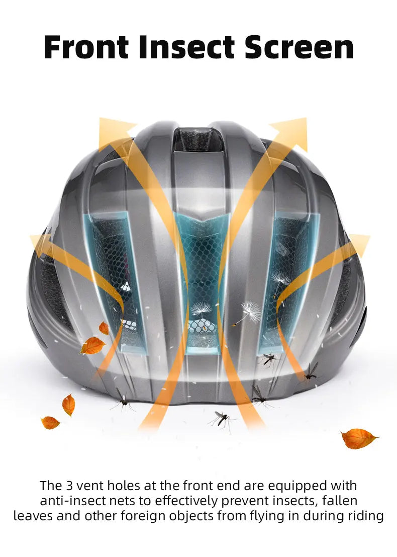 Bicycle Light Helmet MTB Road USB Warning Rear Light Cycling Helmet EPS PC Intergrally-molded Bike Helmet