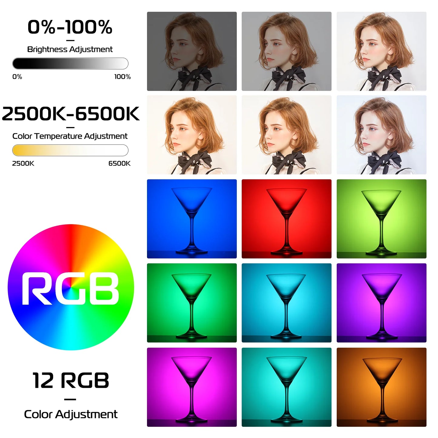 VL66 RGB Video Light – 360° Rotatable Bi-Color 2500-6500K CRI95+ Rechargeable Fill Light for DSLR, SLR & Smartphones