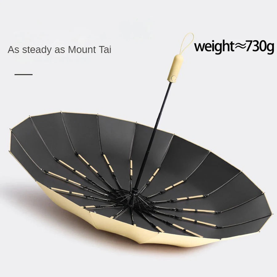 Automatic Folding Umbrella 16 Bone Windproof Large 105cm Sun Shade Rain Protection Travel Umbrella