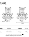 Yelllow Pink Zircon Flower Stud Earrings