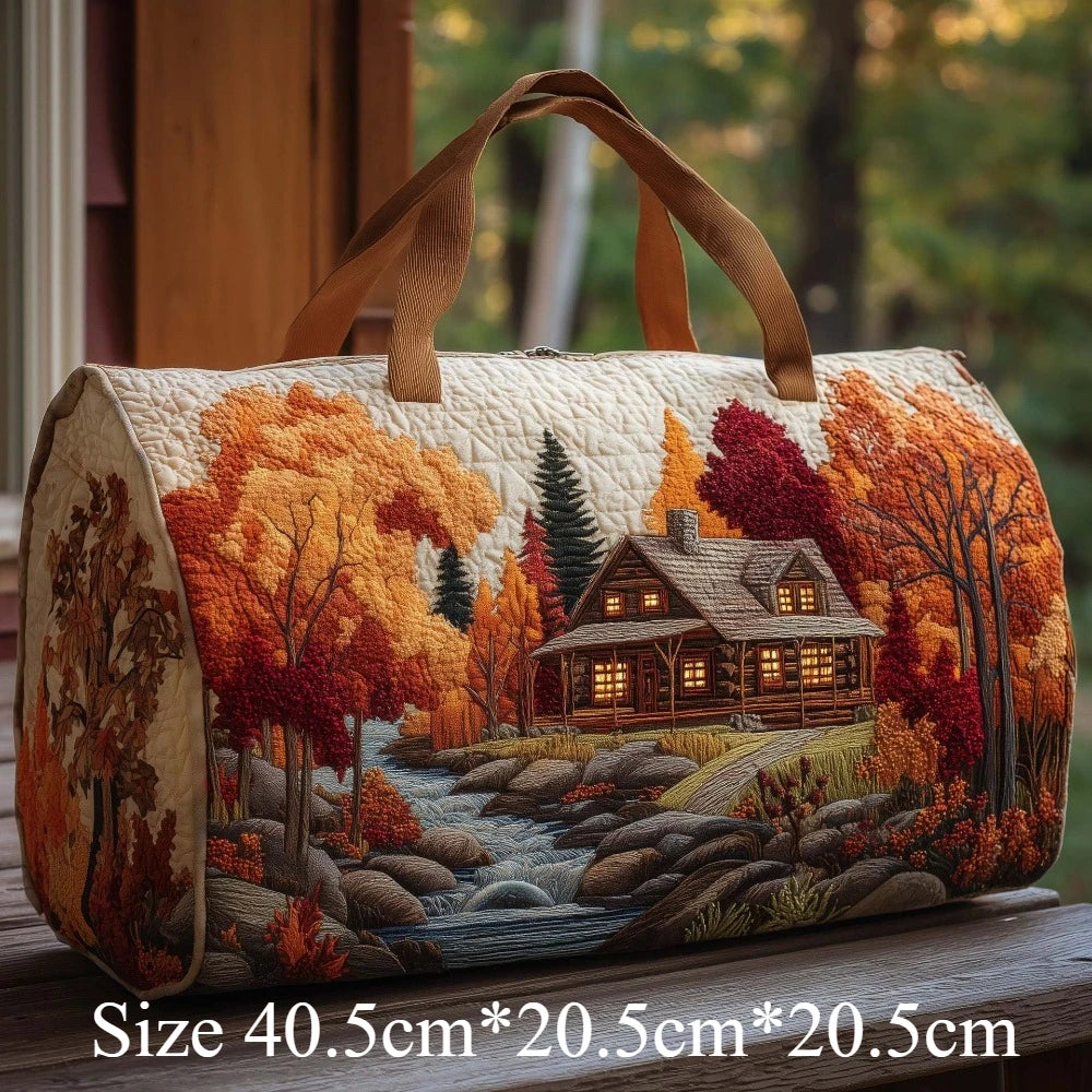 Scenic Duffle Bag Quilted Travel Tote Nature Landscape Forest Bear Desert Artistic Weekender Bags Men Women Camping Road Trip