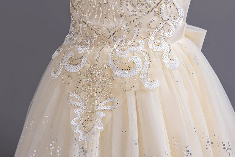 Christmas Girls Princess Ball Gown Fluffy Tulle Birthday Dress for Flower Girl Wedding Pageant Holiday Party Dress