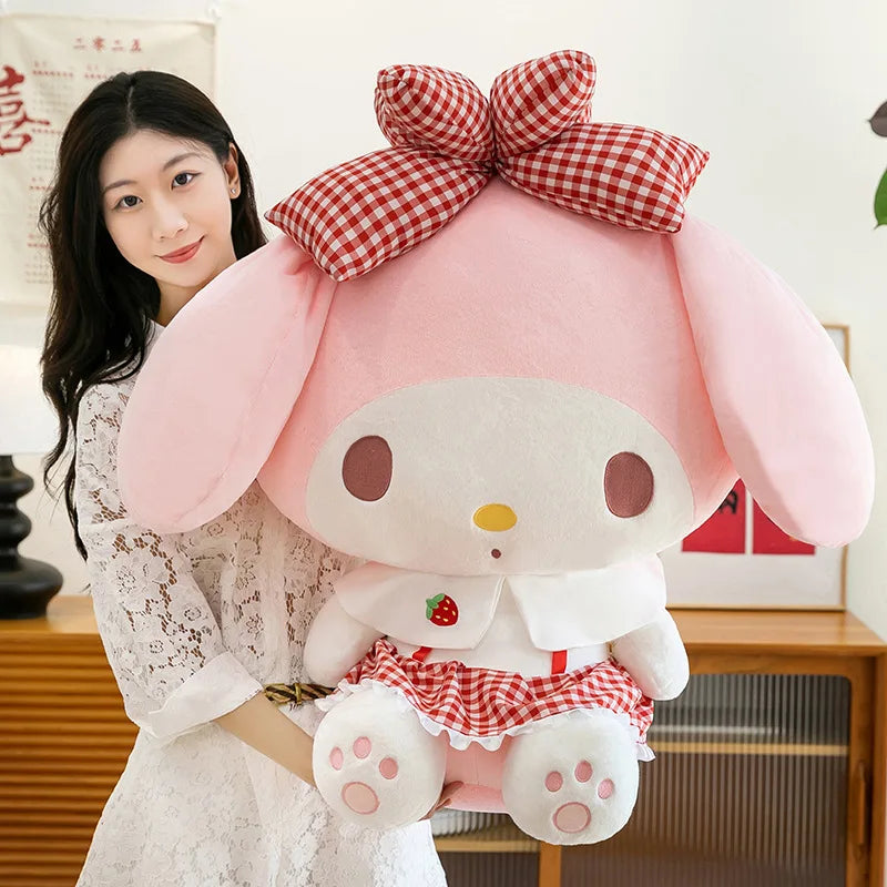 Kawaii 60cm Melody Plush Toy Sanrio Stuffed Doll Anime Soft Pillow Cute Gift Kids Birthday Xmas Plushie Stuffed Animal