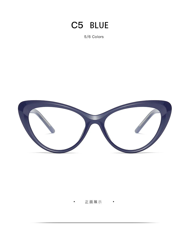 HONGMEI Women's  Cat's Eye Fashion Eyeglasses Frames Anti-Blue Light Reading Glasses Customizable Myopia Hyperopia Myopia