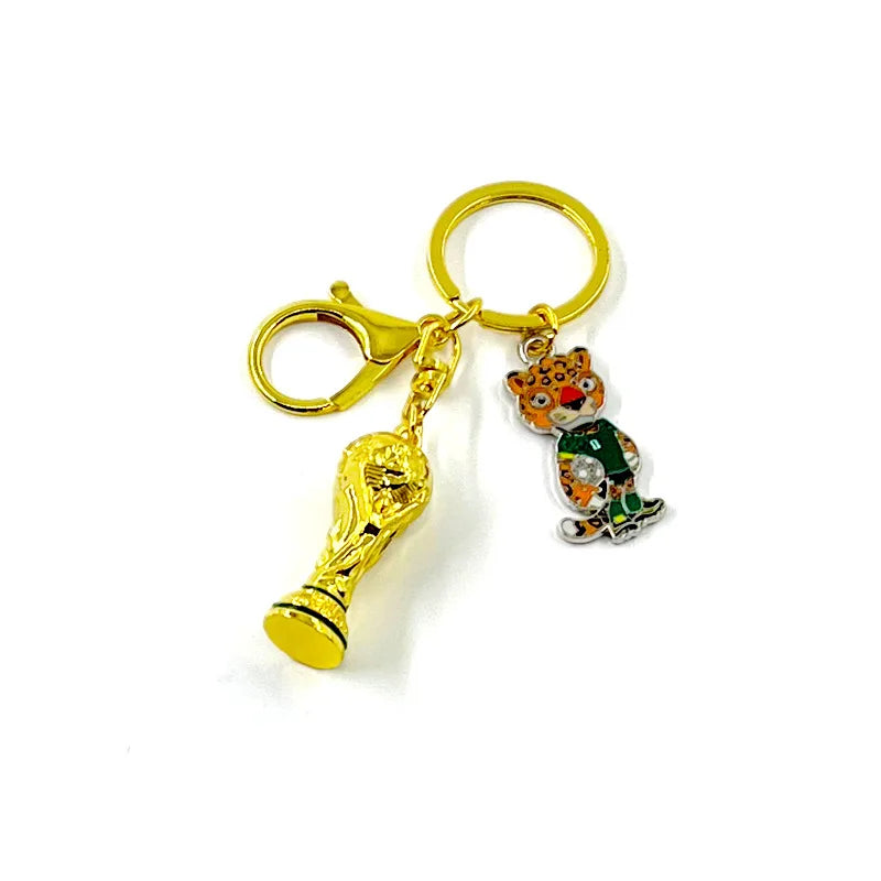2026 Football Trophy Keychain Soccer Fan Backpack Charm Collectible