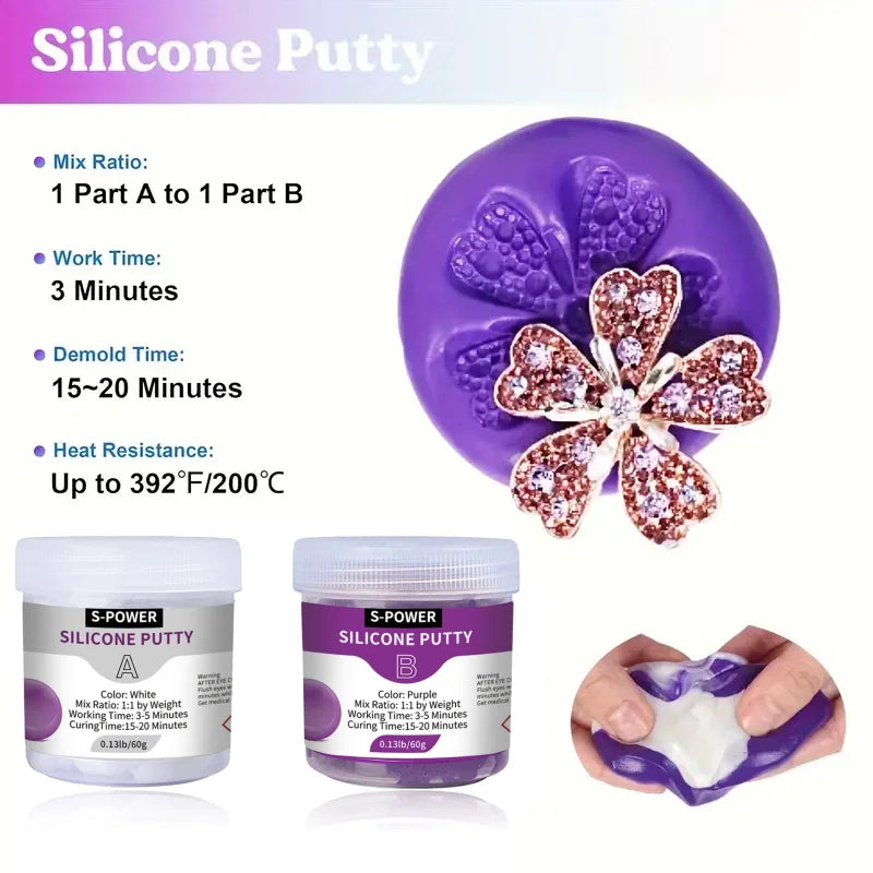 Silicone Putty Mold Making Kit – Non-Toxic, Flexible 1:1 Mix for Reusable Resin Molds