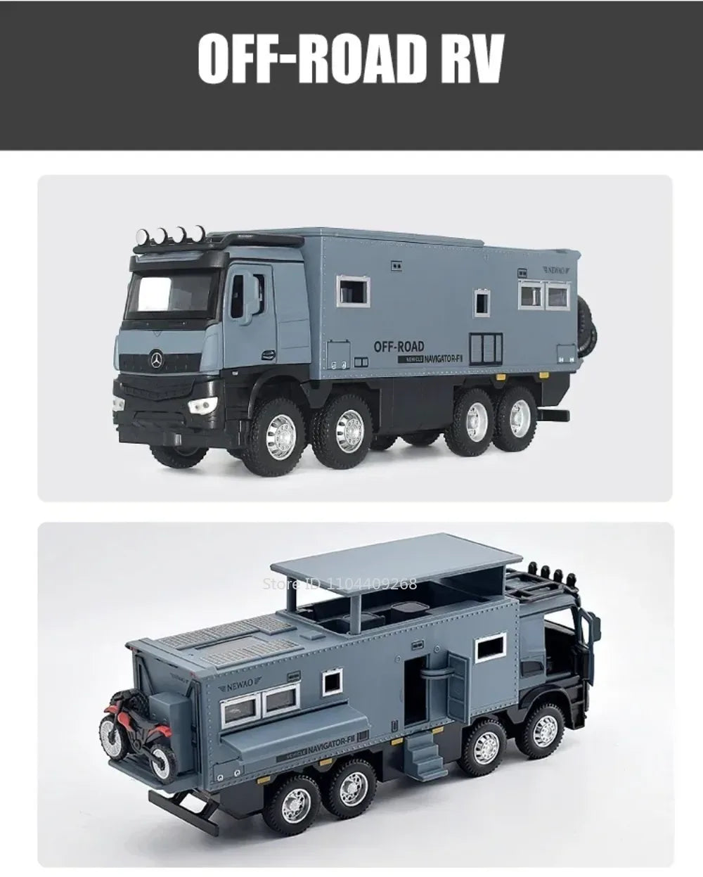 1:24 NOMADISM Raptor F150 RV Alloy Model Car Toy Metal Diecast Miniature Off Road Vehicle Models Sound Light Toys For Gifts