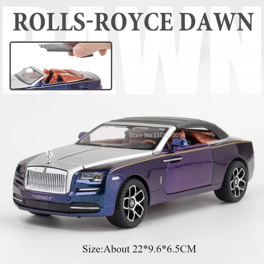 1:24 Rolls-Royce Dawn Spectre Car Toys Diecast Alloy Model Doors Opened Sound Light Pull Back Miniature Vehice Boy Birthday Gift