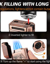 Cigar Lighter 4 Jet Flame, Refillable Butane Lighter with Cigar Cutter V Cut Cigar Punch Cigar Holder Cigar Draw Enhancer
