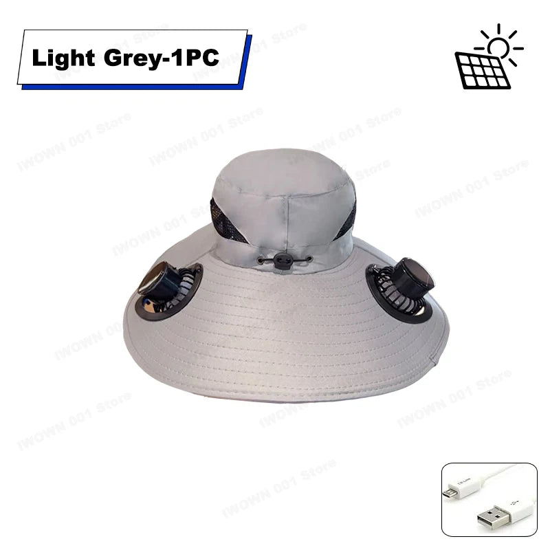 USB Cooling Fan Baseball Cap With Adjustable Fan