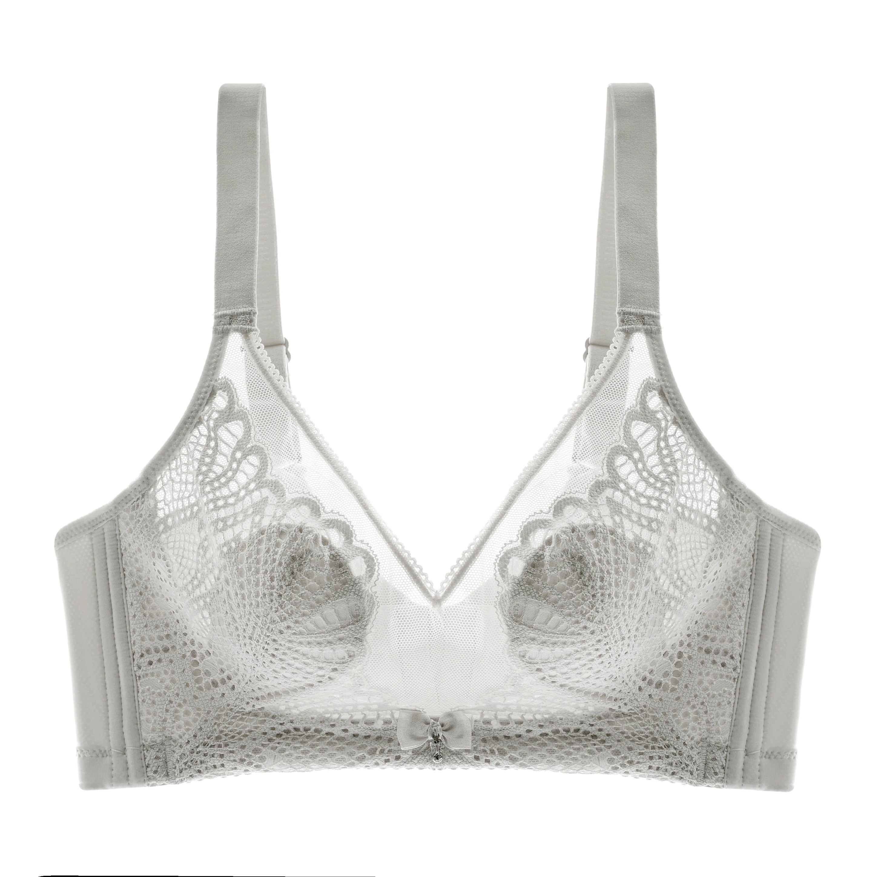 Women’s Lace Transparent Rabbit Ears Bra – Soft, Wire-Free Push-Up with Adjustable Straps